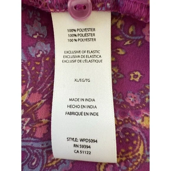 Beach Lunch Lounge Floral Cottagecore Tiered Midi Dress XL long sleeve Coastal - Picture 2 of 11